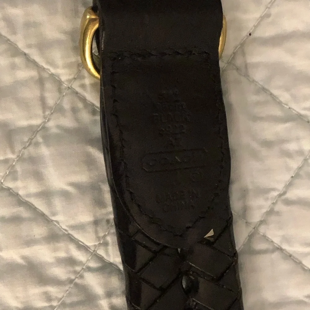 Coach black woven braided belt.